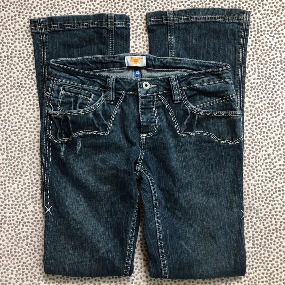 Anthro Antik Denim Embroidered Dark Wash Jeans 29